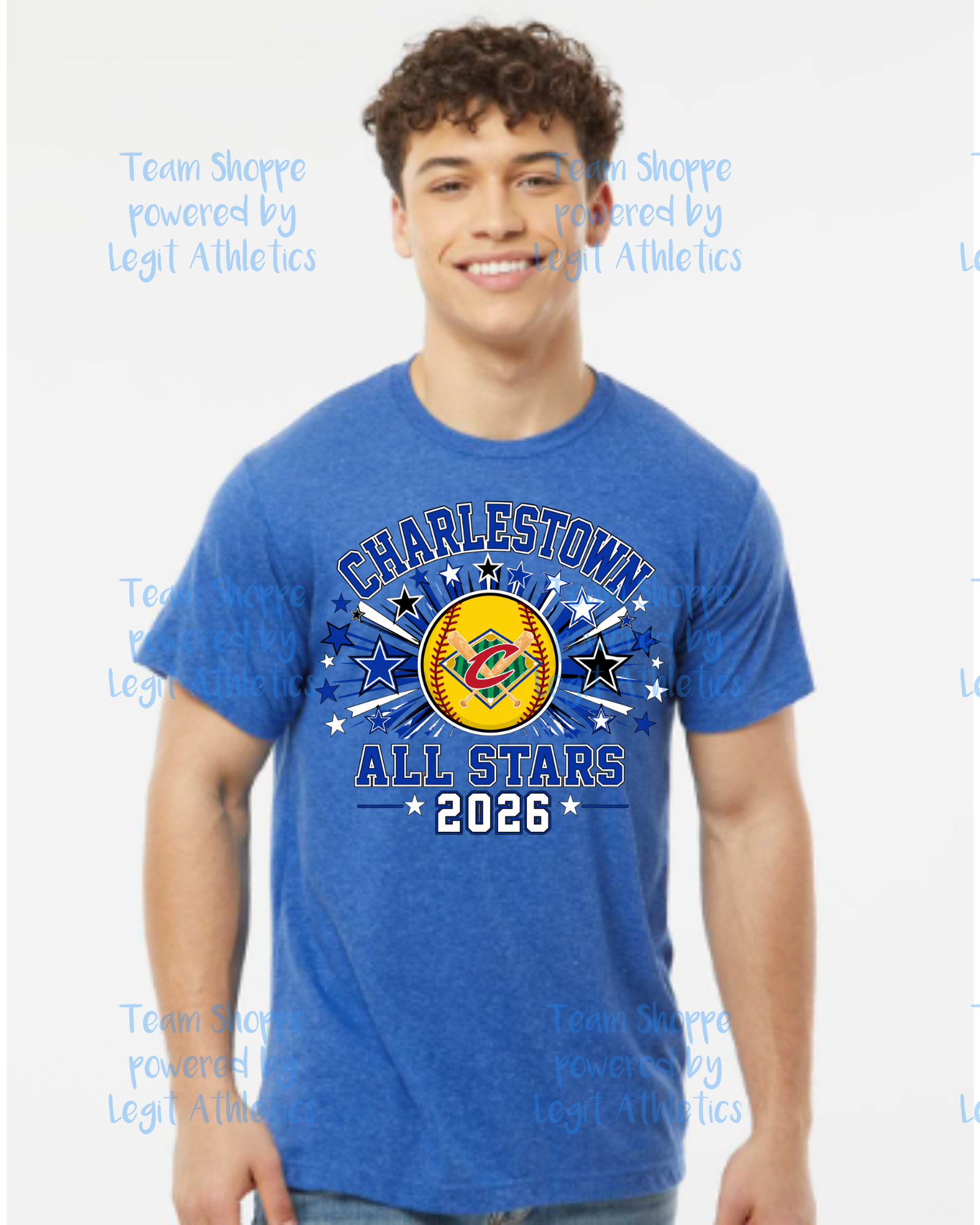 Adult or Youth Unisex Tshirt Charlestown ALL STARS ~ Softball