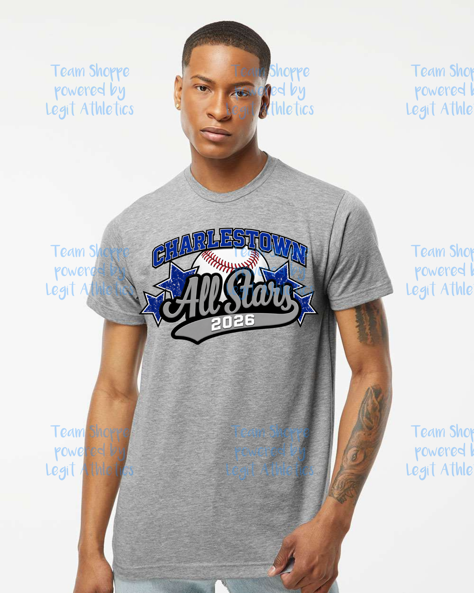 Adult or Youth Unisex Tshirt Charlestown ALL STARS ~ Baseball