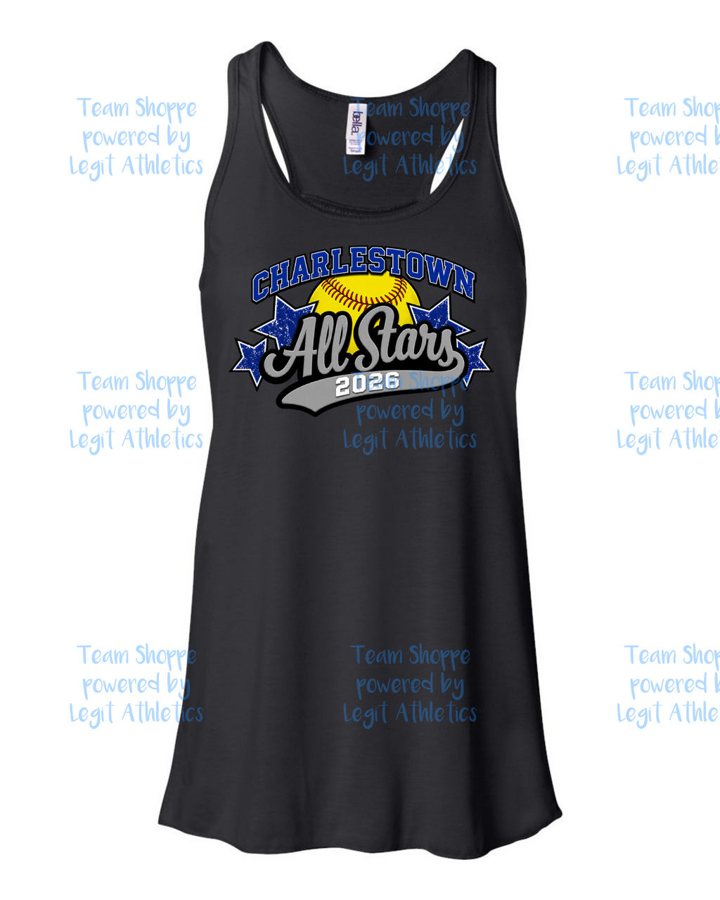 Women's & Girls Bella Flowy Racer Back Charlestown ALL STARS Softball