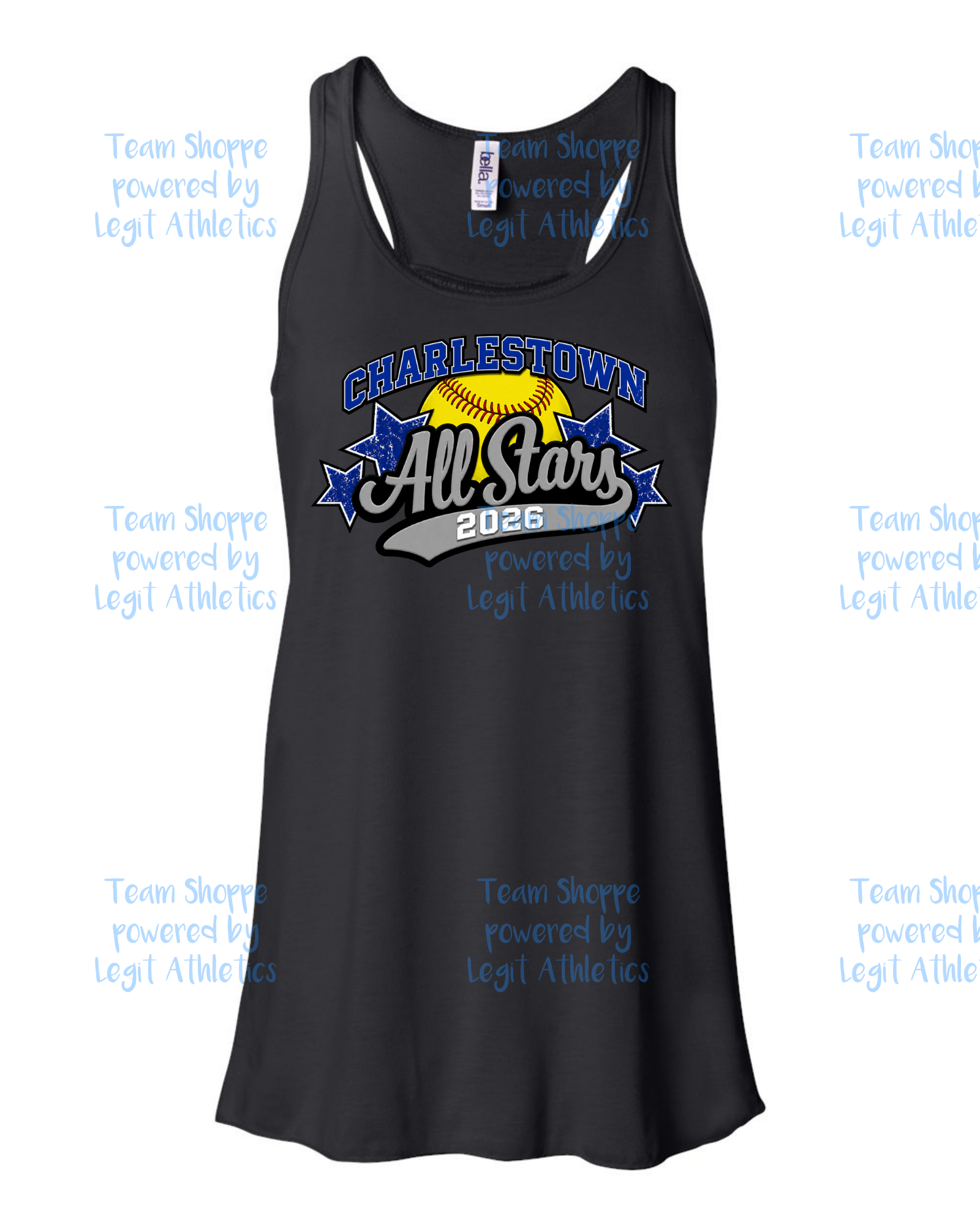 Women's & Girls Bella Flowy Racer Back Charlestown ALL STARS Softball
