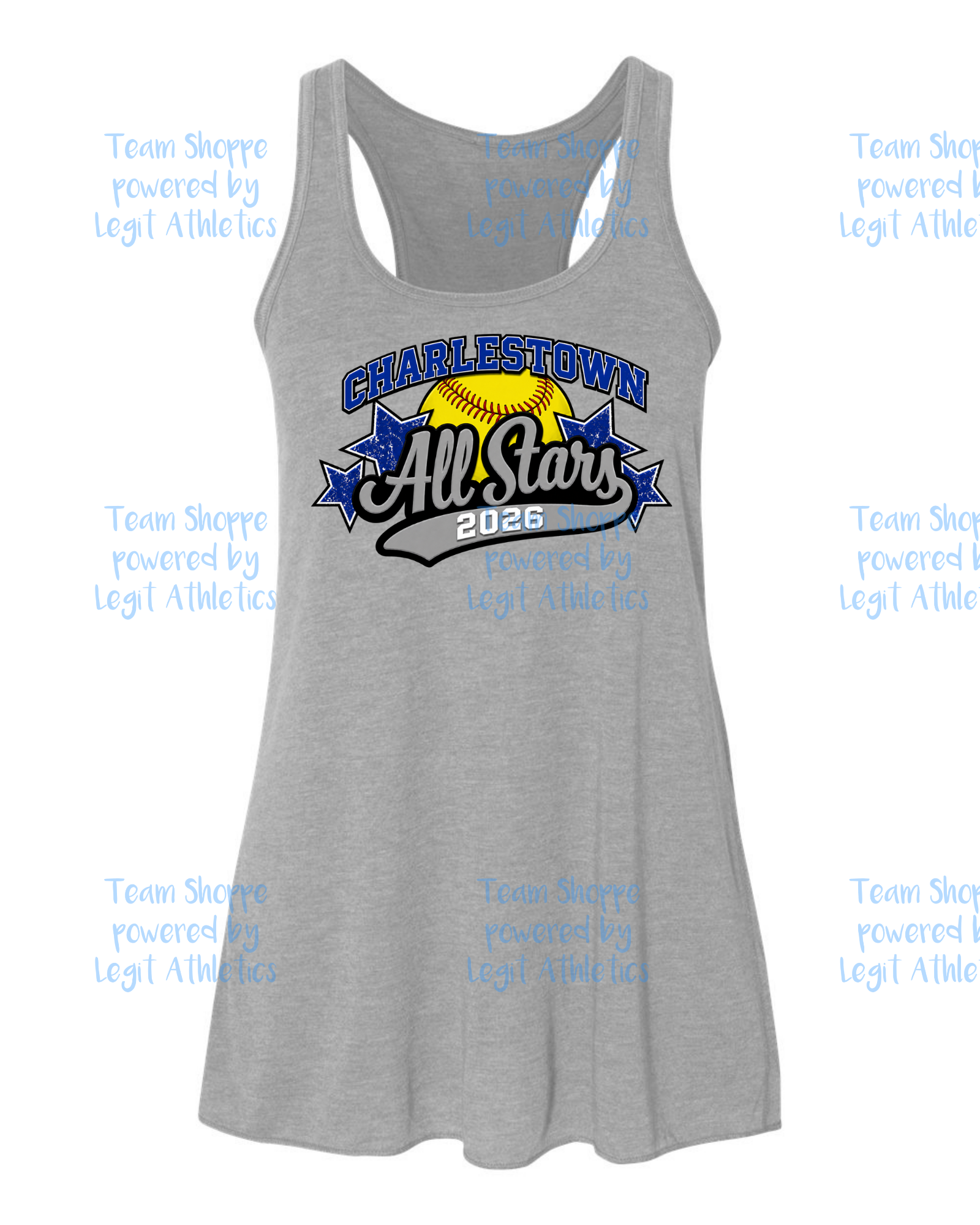 Women's & Girls Bella Flowy Racer Back Charlestown ALL STARS Softball