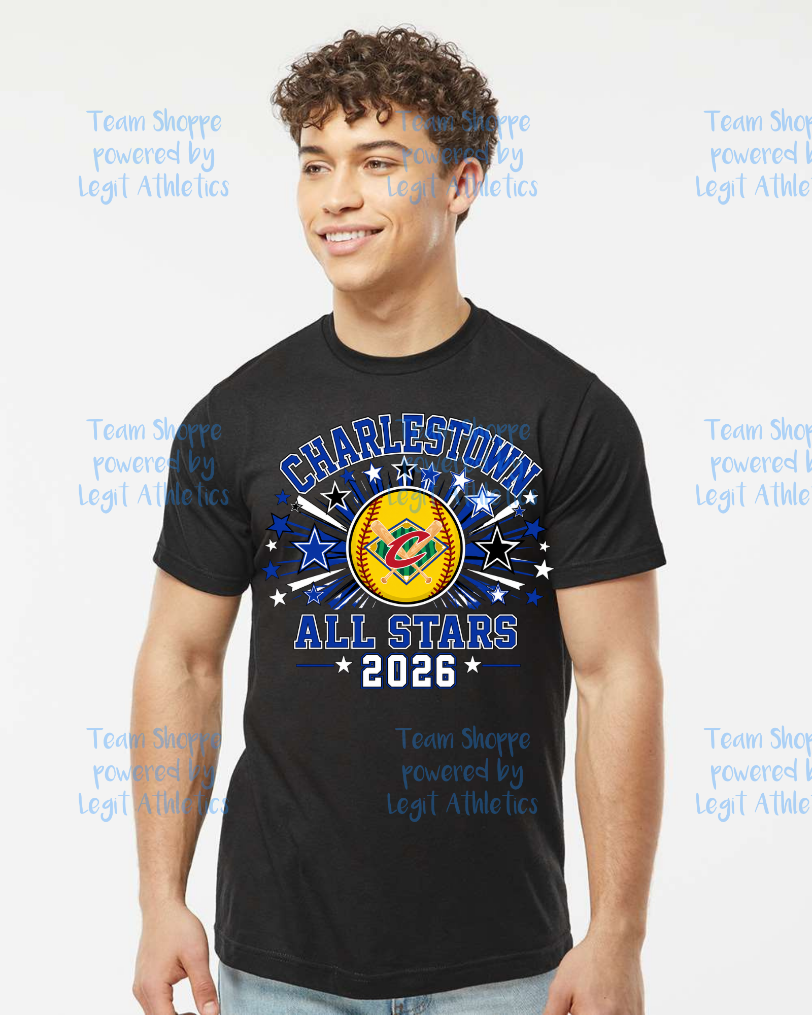 Adult or Youth Unisex Tshirt Charlestown ALL STARS ~ Softball