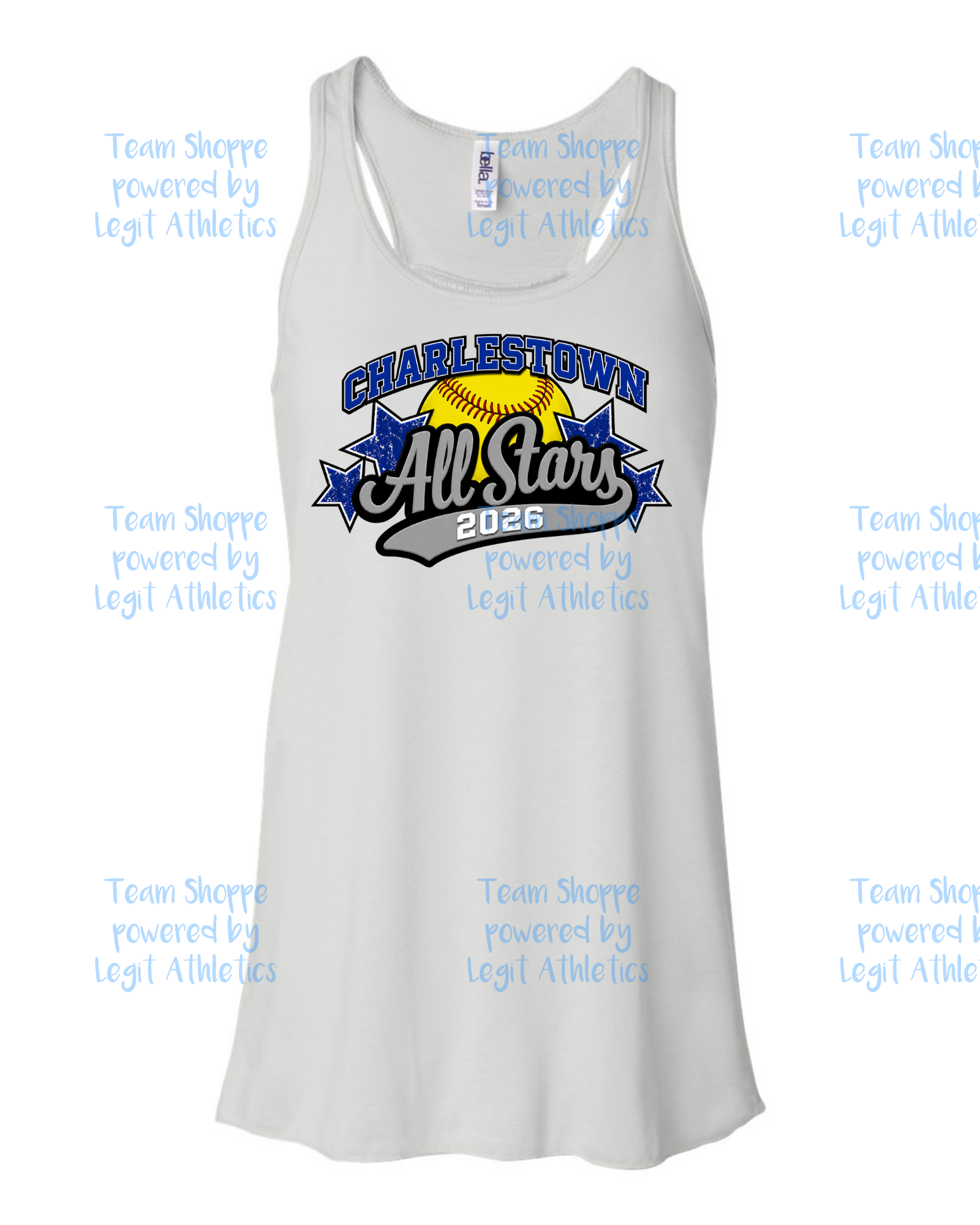 Women's & Girls Bella Flowy Racer Back Charlestown ALL STARS Softball