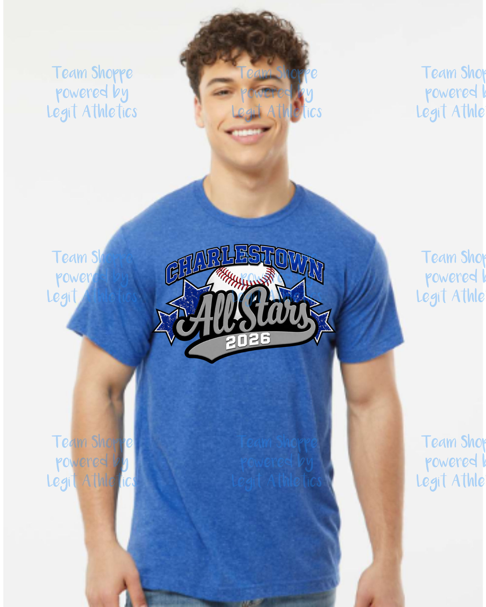 Adult or Youth Unisex Tshirt Charlestown ALL STARS ~ Baseball