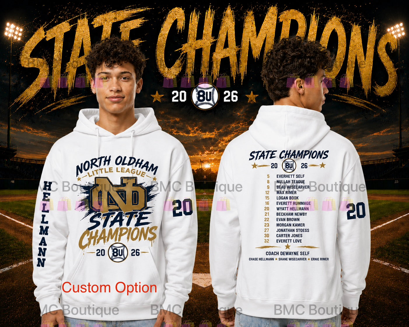 North Oldham Champ Hoodie Adult or Youth