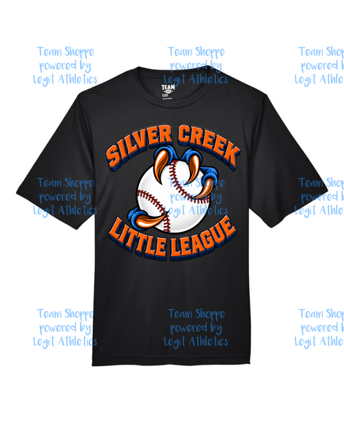 Adult or Youth Drifit Tshirt Silver Creek LL Baseball