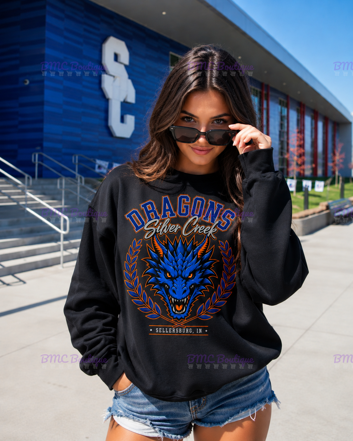 Silver Creek Dragons~Sellersburg, IN Adult or Youth Unisex DTF Shirt, Hoodie, CrewNeck