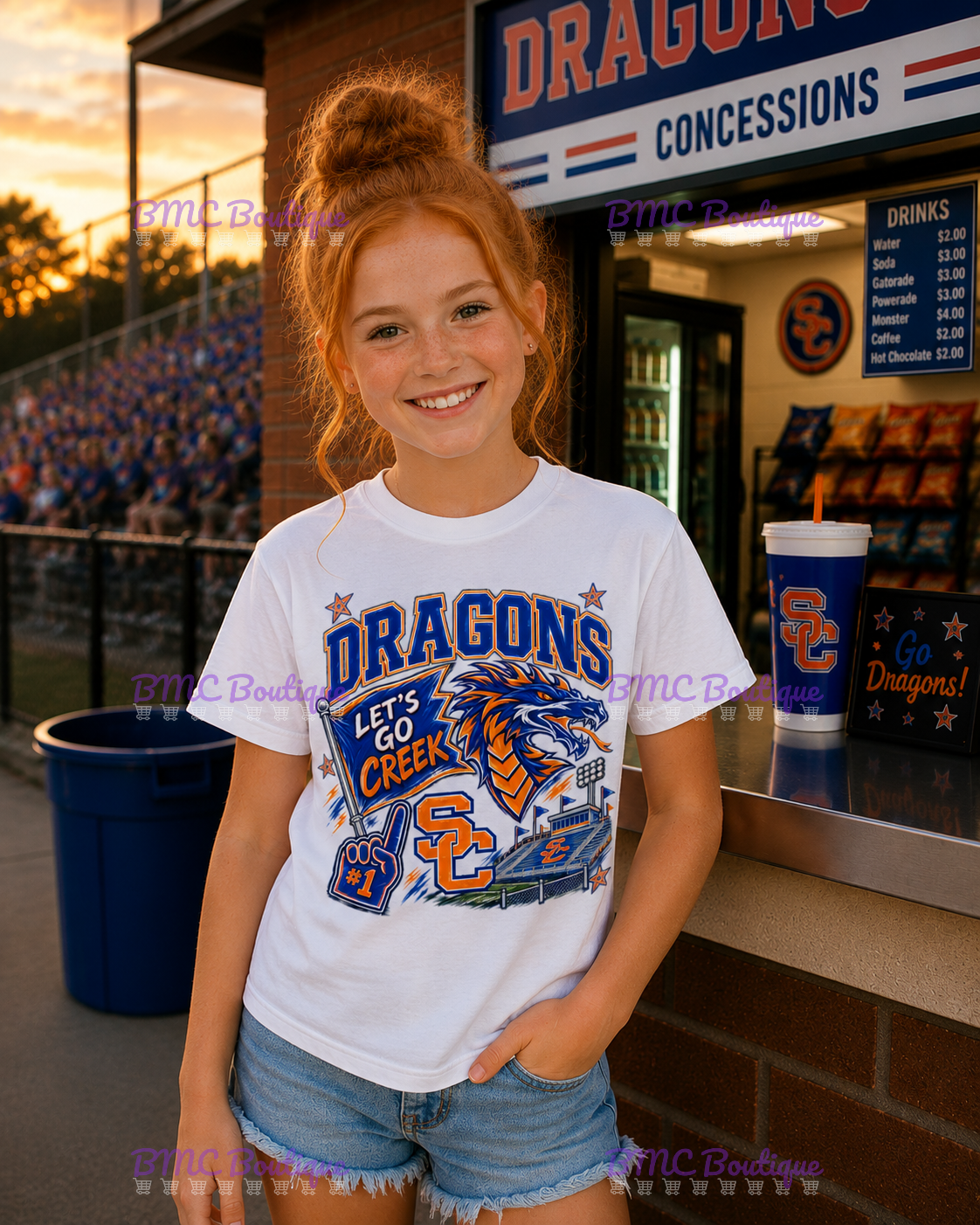 Let's Go Creek Game Day Football Adult or Youth Unisex DTF Tshirt or Hoodie