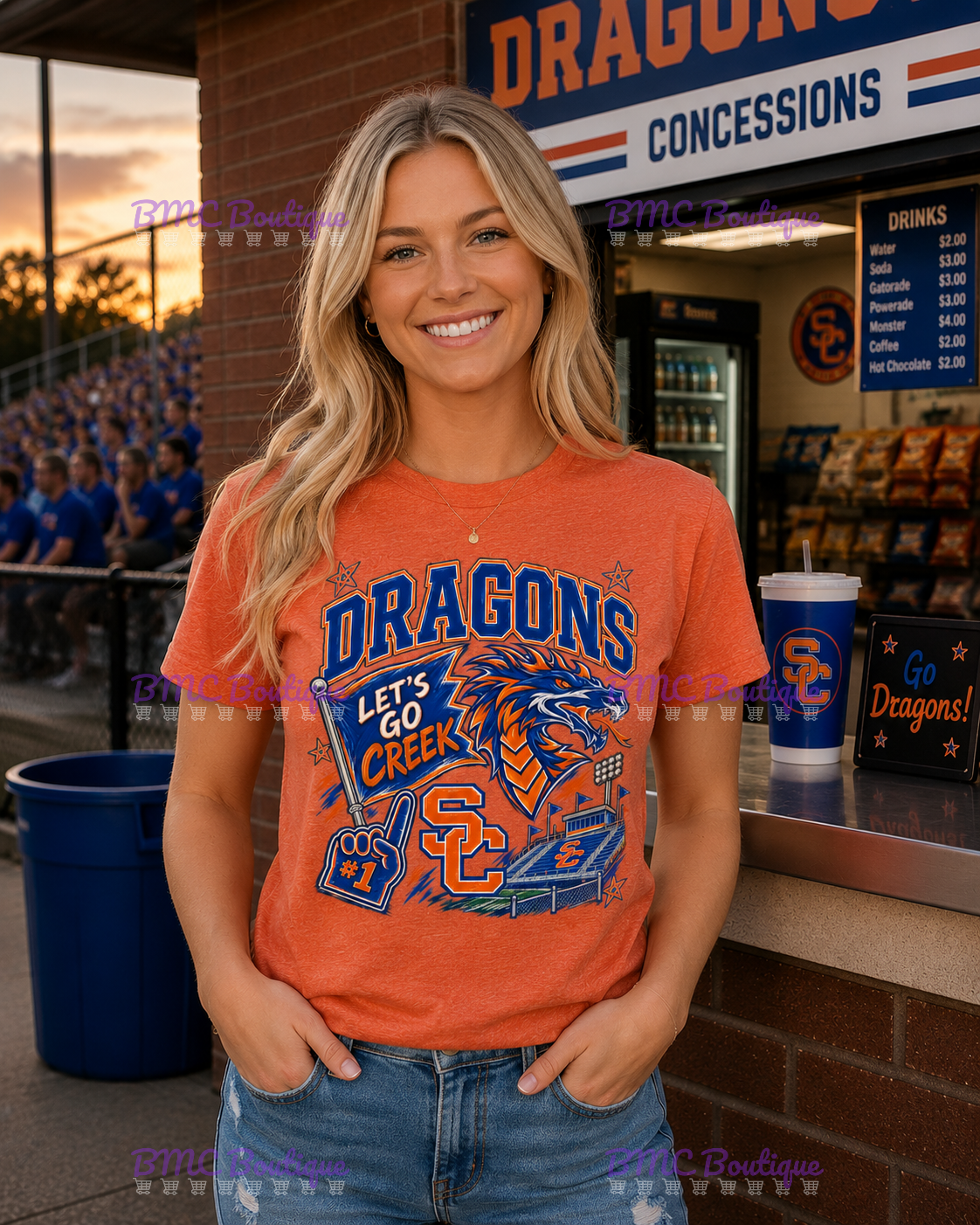 Let's Go Creek Game Day Football Adult or Youth Unisex DTF Tshirt or Hoodie