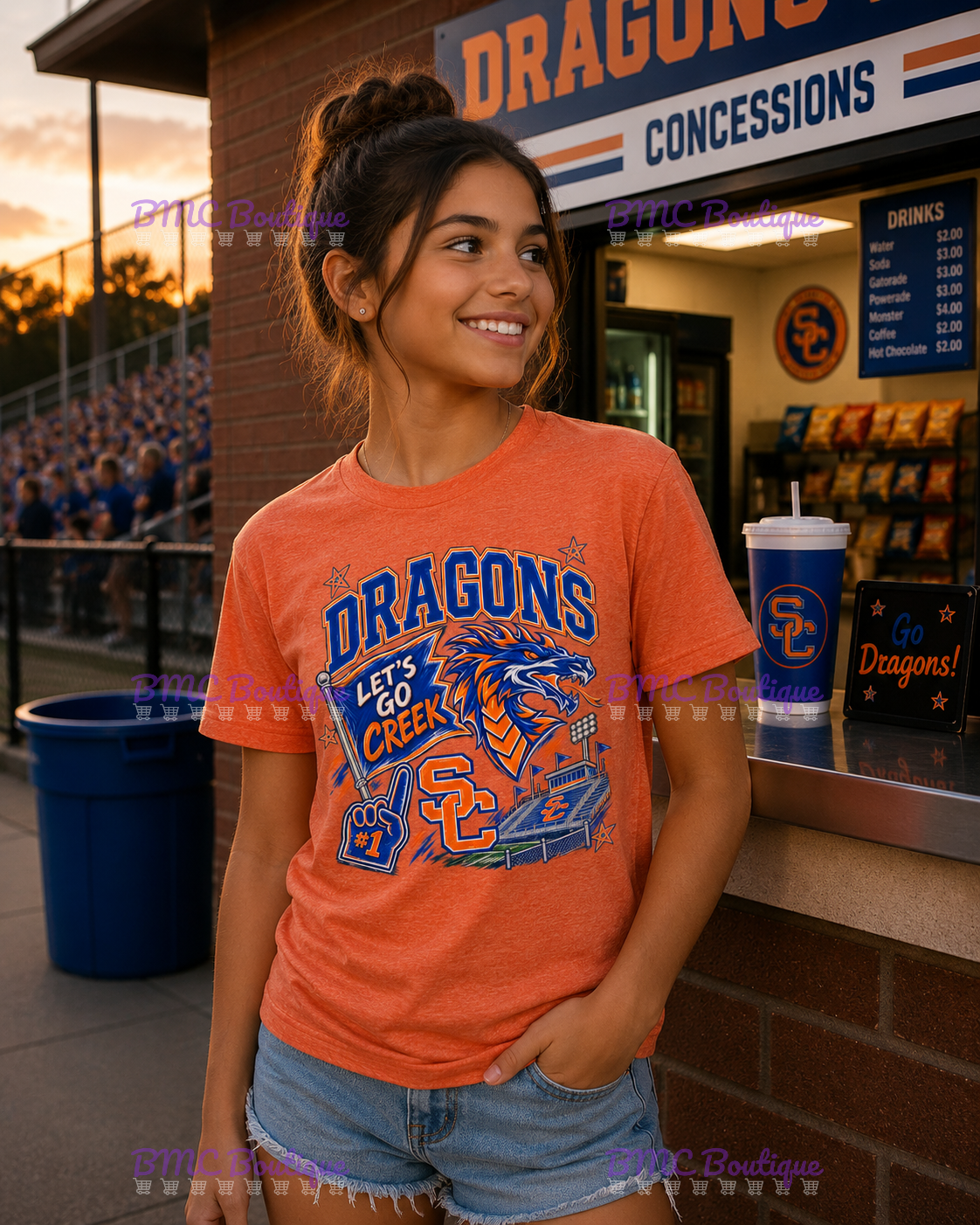 Let's Go Creek Game Day Football Adult or Youth Unisex DTF Tshirt or Hoodie