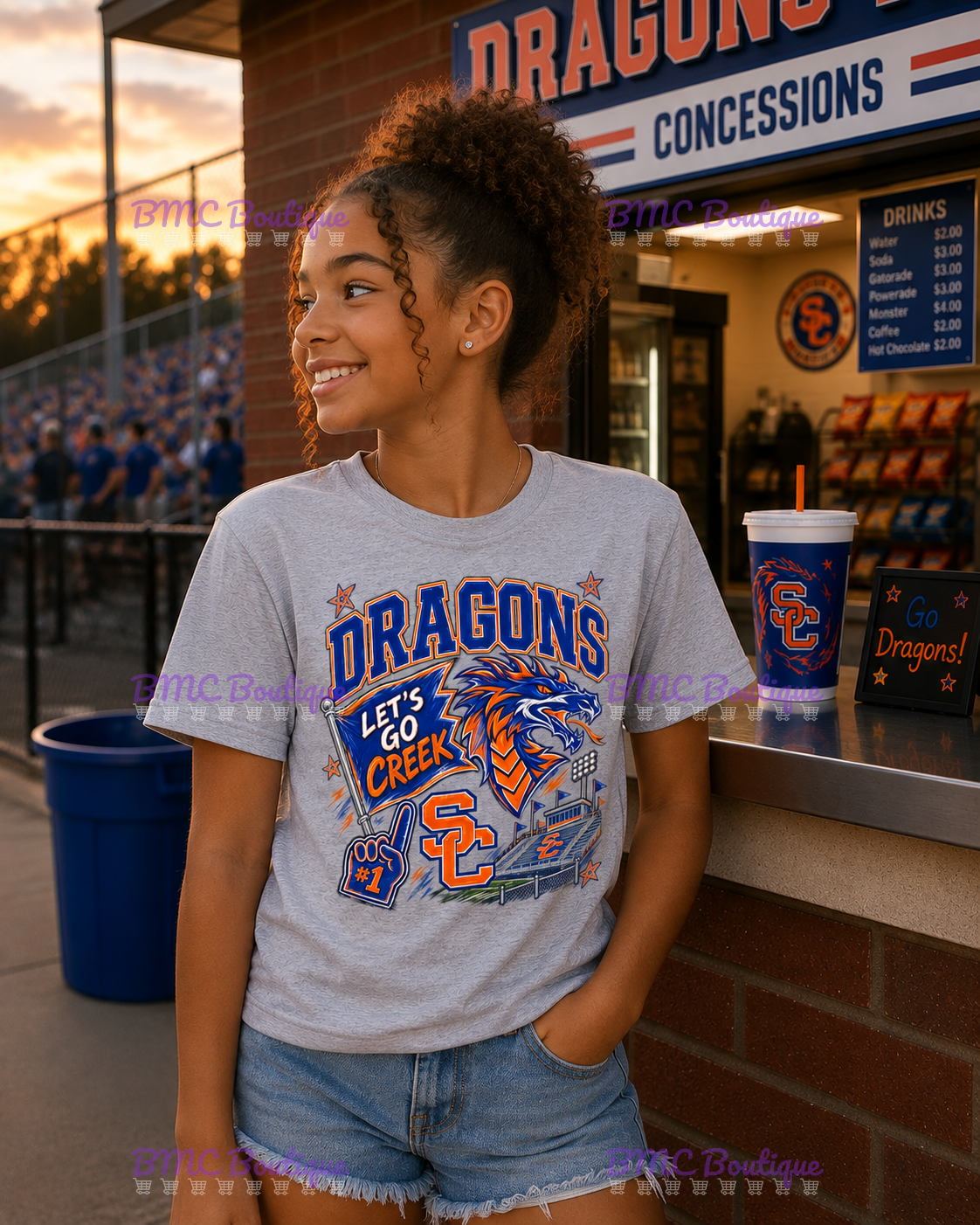 Let's Go Creek Game Day Football Adult or Youth Unisex DTF Tshirt or Hoodie