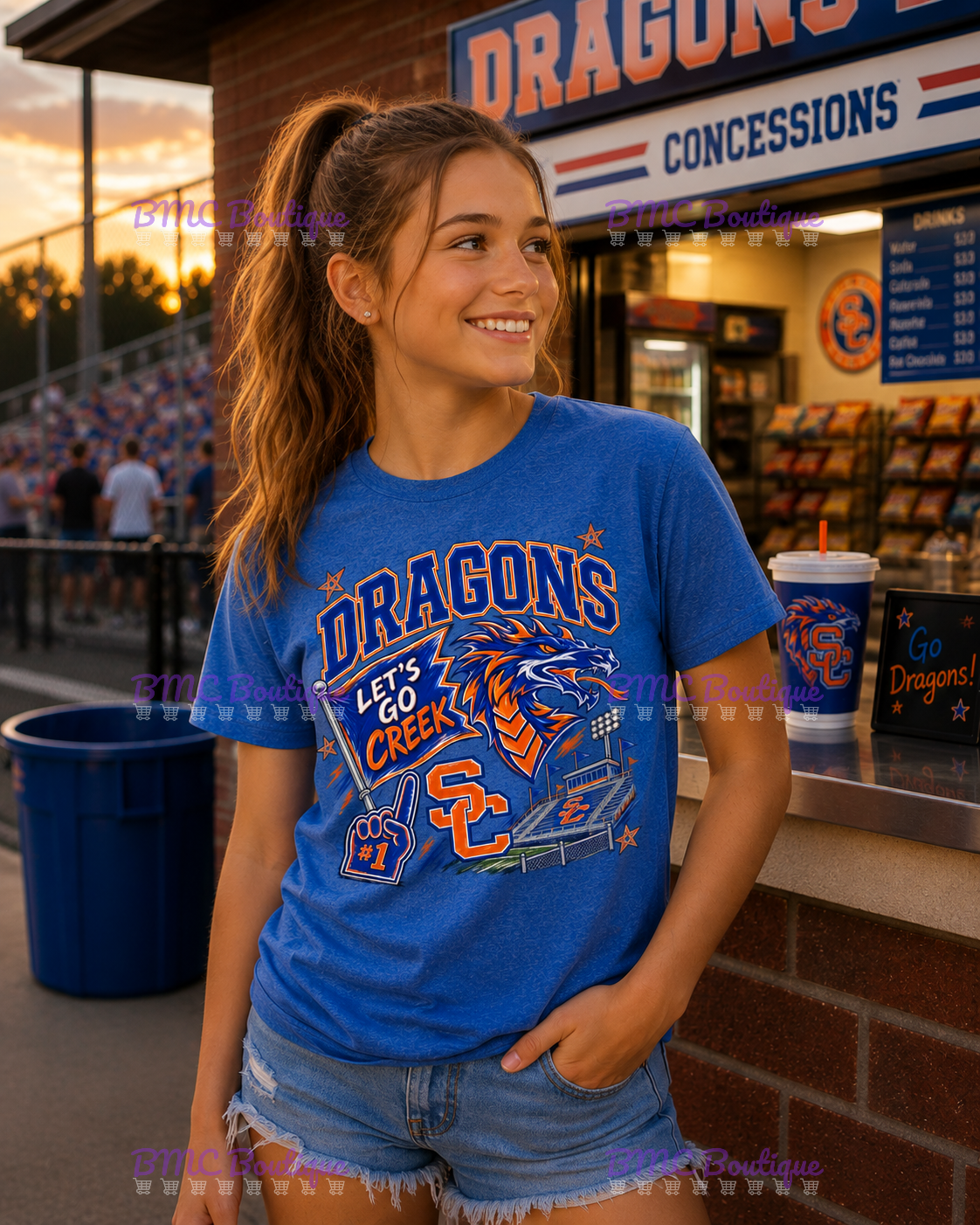 Let's Go Creek Game Day Football Adult or Youth Unisex DTF Tshirt or Hoodie