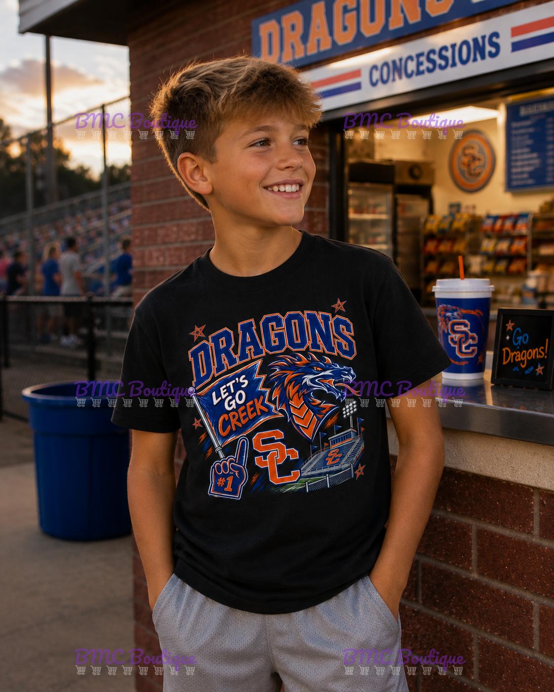 Let's Go Creek Game Day Football Adult or Youth Unisex DTF Tshirt or Hoodie