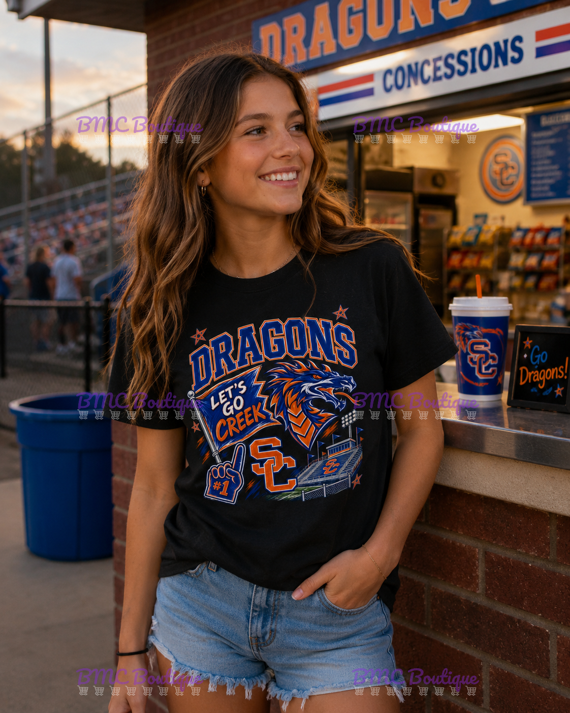 Let's Go Creek Game Day Football Adult or Youth Unisex DTF Tshirt or Hoodie