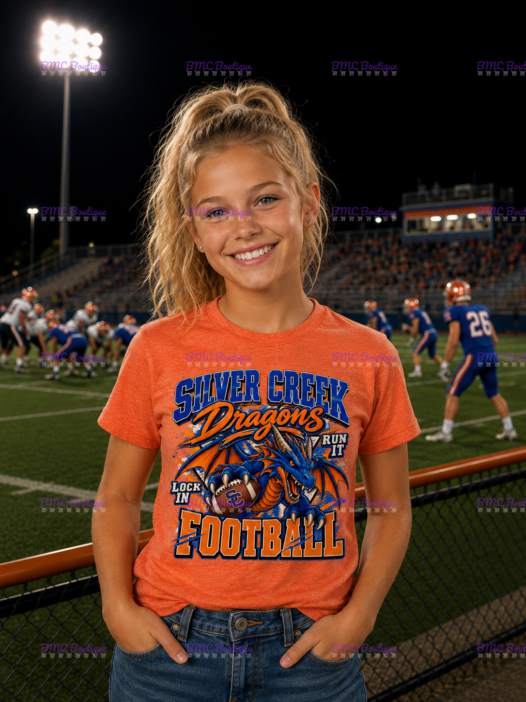 Dragons Friday Night Lights Adult or Youth Unisex DTF Tshirt or Hoodie