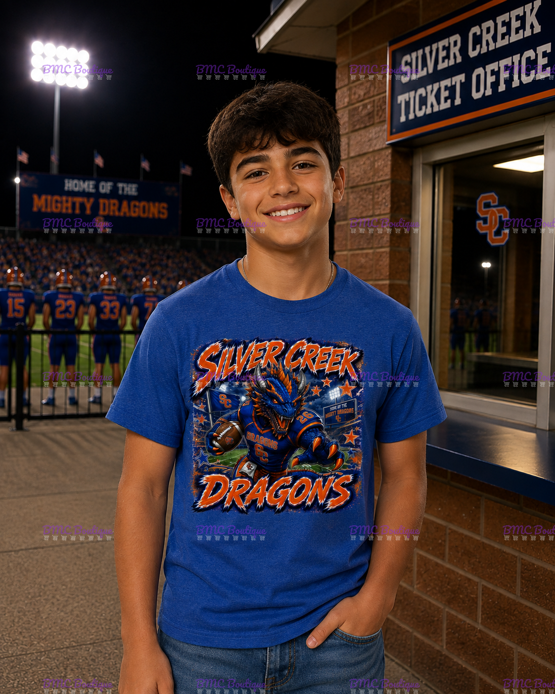 Dragon Graffiti Football Adult or Youth Unisex DTF Tshirt or Hoodie
