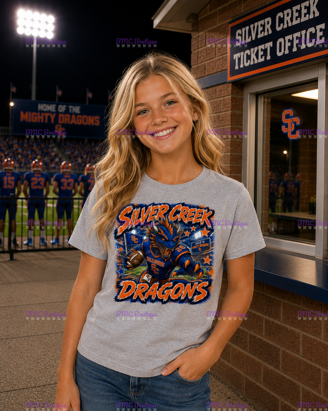 Dragon Graffiti Football Adult or Youth Unisex DTF Tshirt or Hoodie