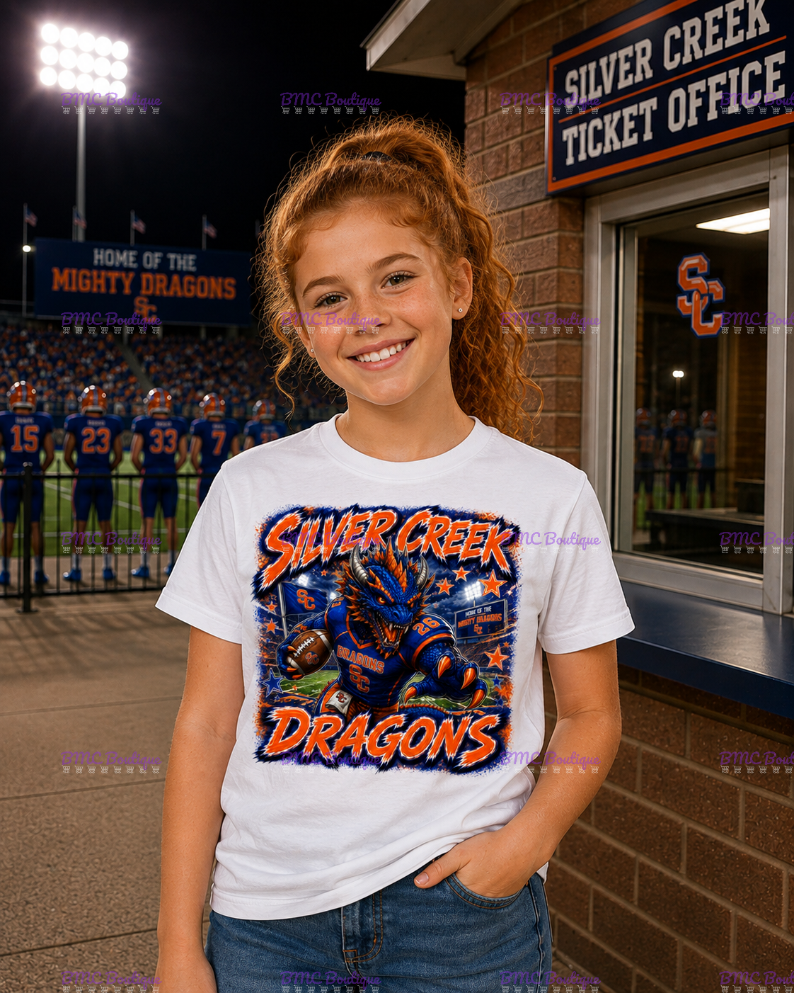 Dragon Graffiti Football Adult or Youth Unisex DTF Tshirt or Hoodie