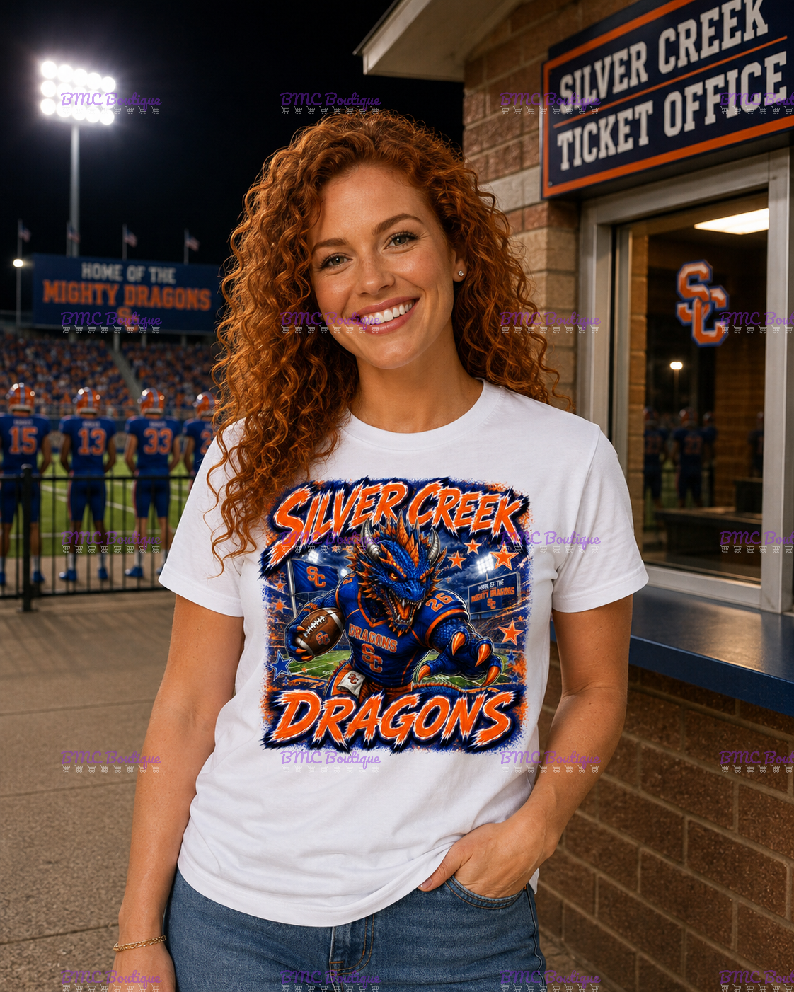 Dragon Graffiti Football Adult or Youth Unisex DTF Tshirt or Hoodie