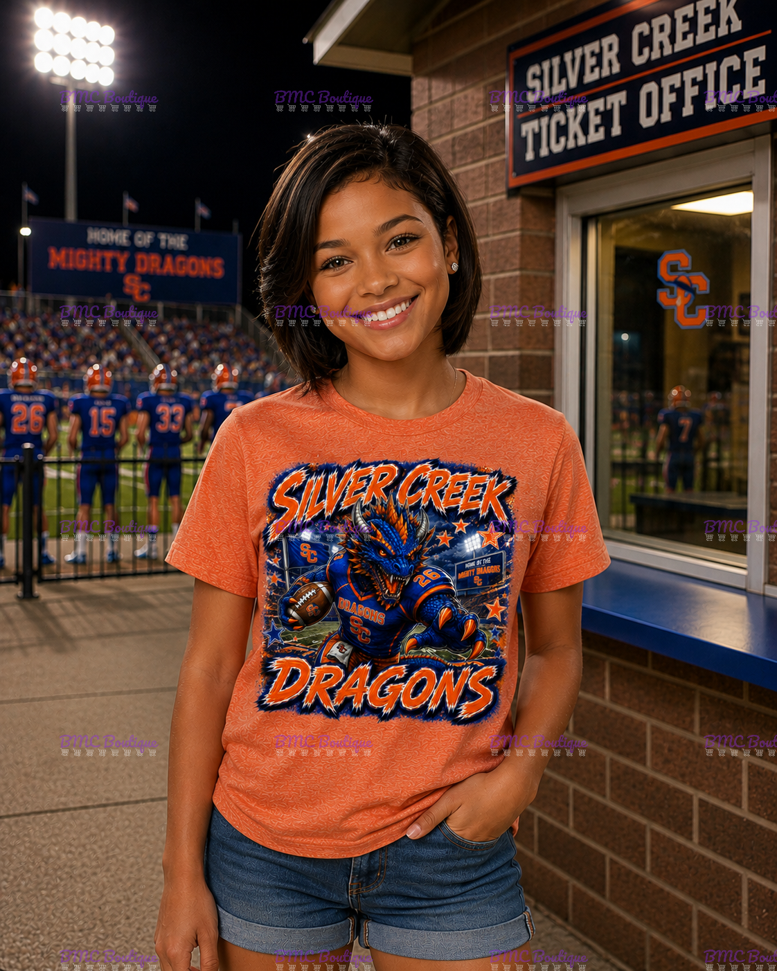 Dragon Graffiti Football Adult or Youth Unisex DTF Tshirt or Hoodie