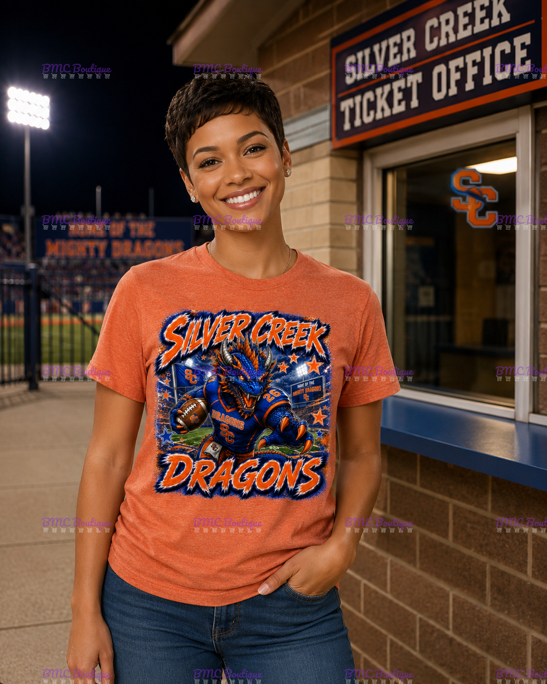 Dragon Graffiti Football Adult or Youth Unisex DTF Tshirt or Hoodie