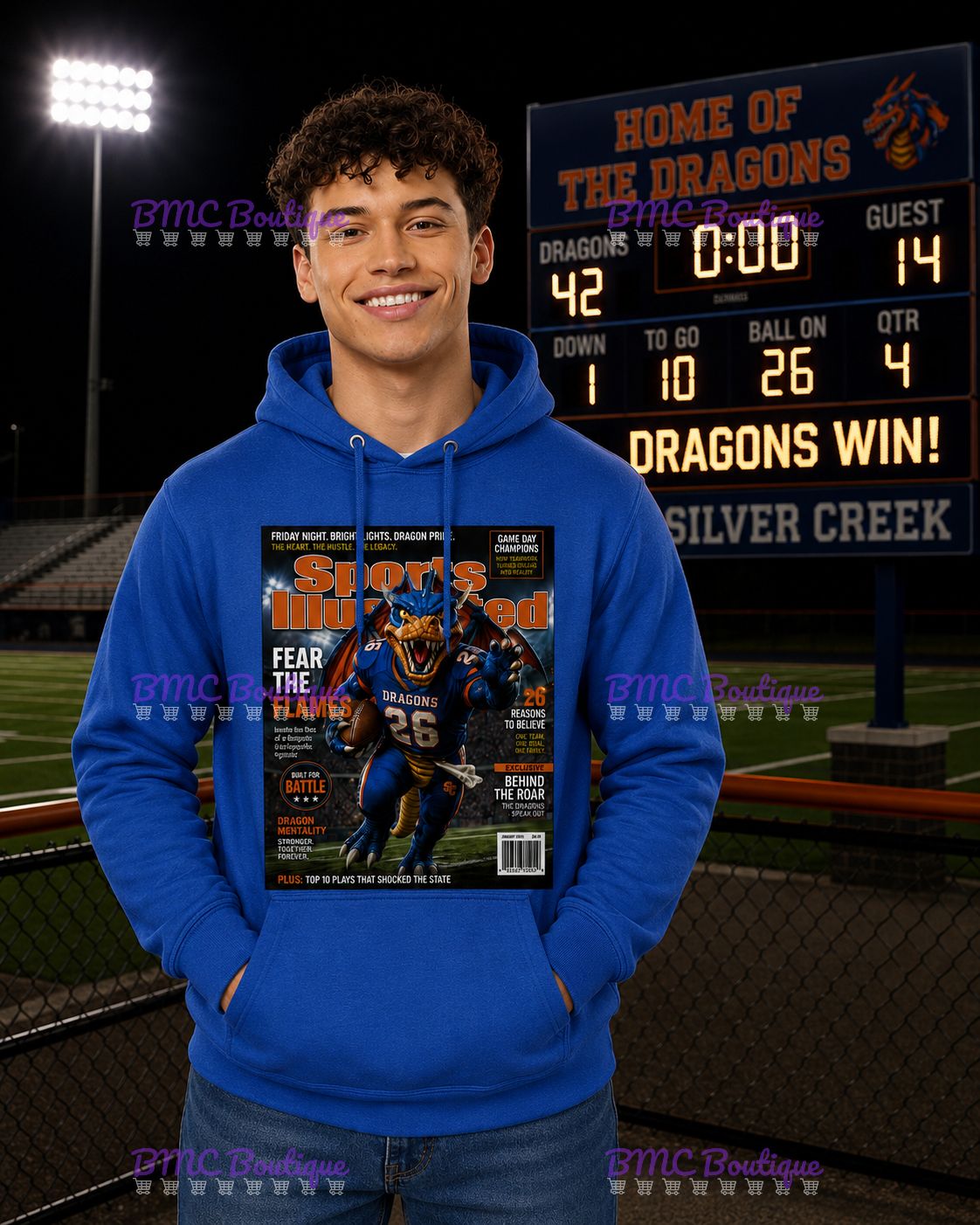Dragons Football SI Magazine Cover Adult or Youth Unisex DTF Tshirt or Hoodie