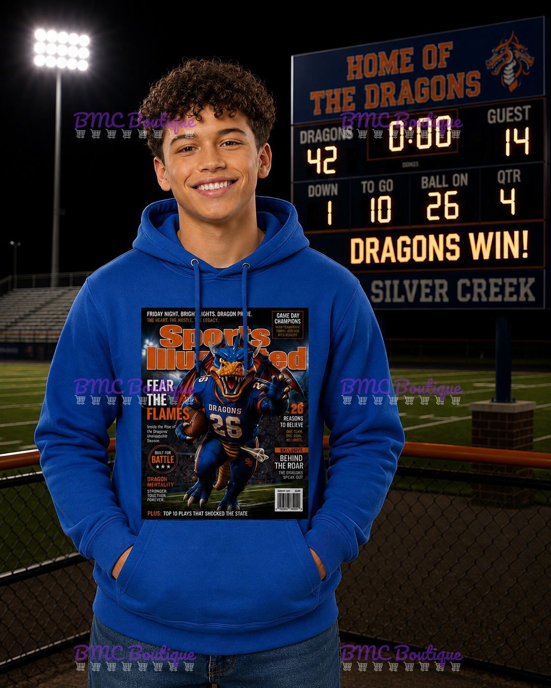 Dragons Football SI Magazine Cover Adult or Youth Unisex DTF Tshirt or Hoodie