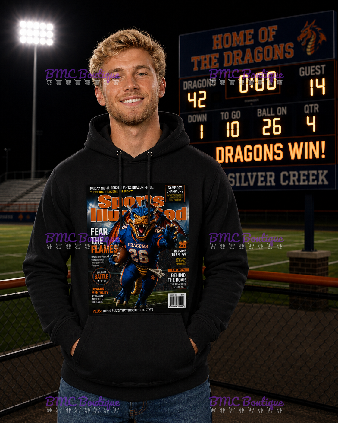 Dragons Football SI Magazine Cover Adult or Youth Unisex DTF Tshirt or Hoodie
