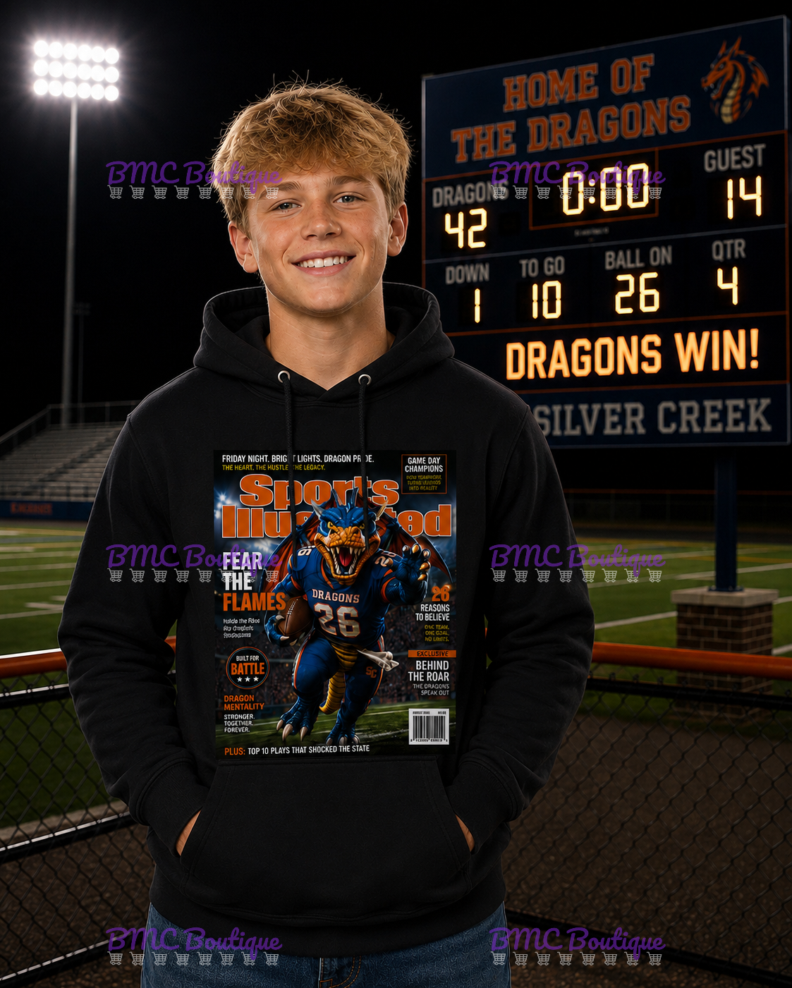 Dragons Football SI Magazine Cover Adult or Youth Unisex DTF Tshirt or Hoodie