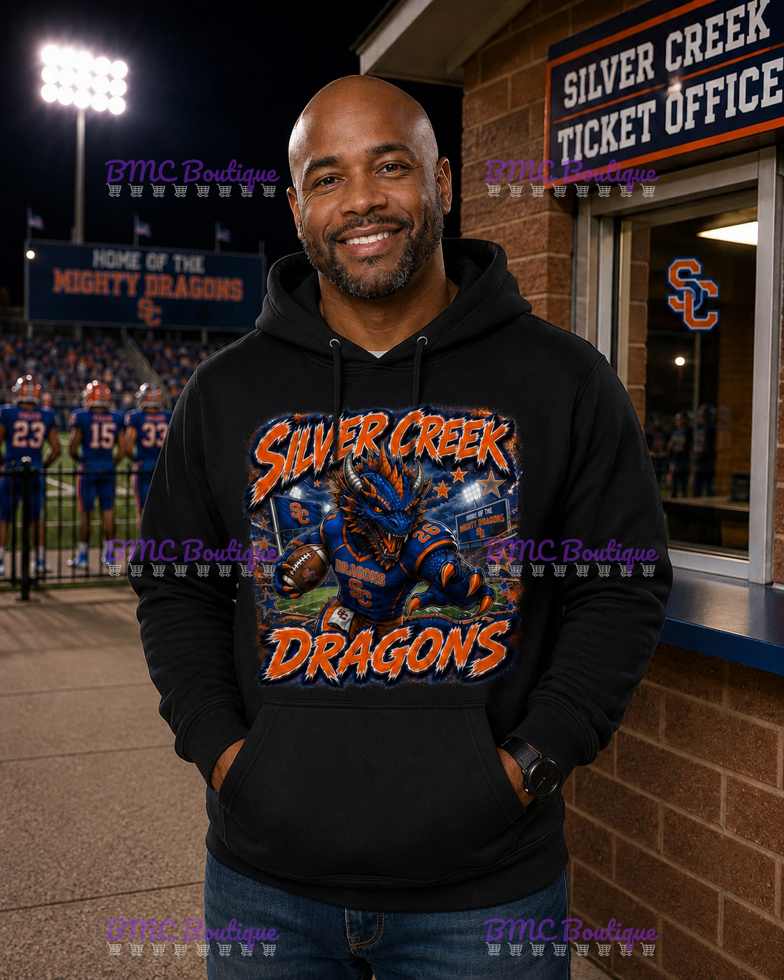 Dragon Graffiti Football Adult or Youth Unisex DTF Tshirt or Hoodie