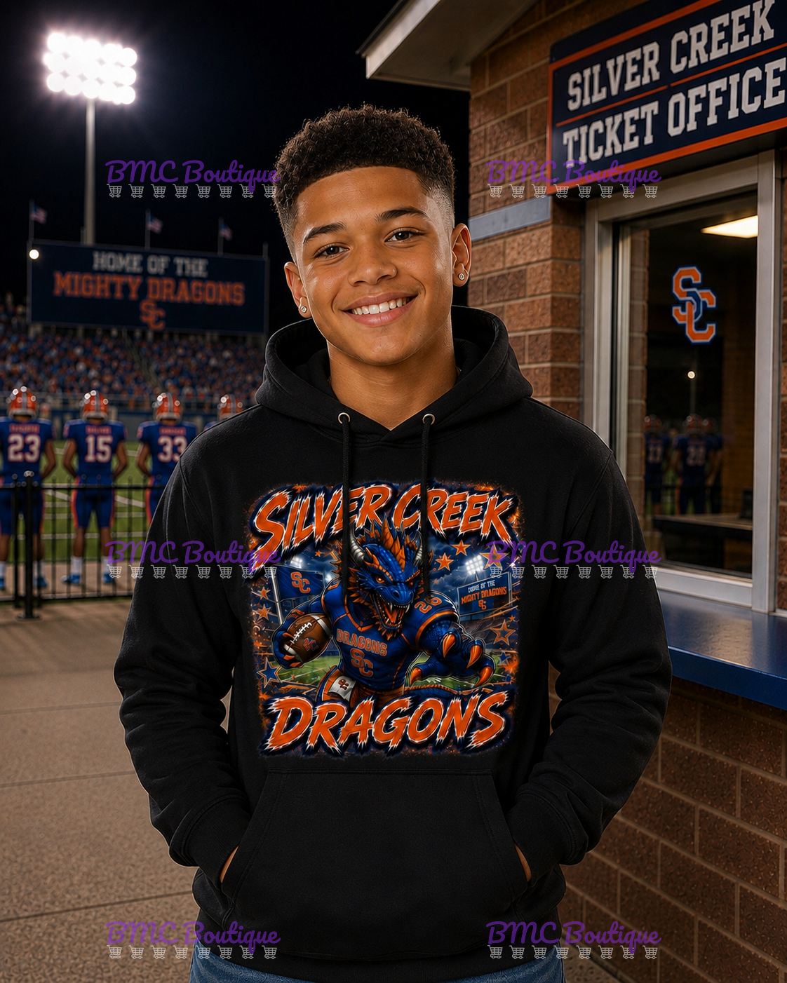 Dragon Graffiti Football Adult or Youth Unisex DTF Tshirt or Hoodie