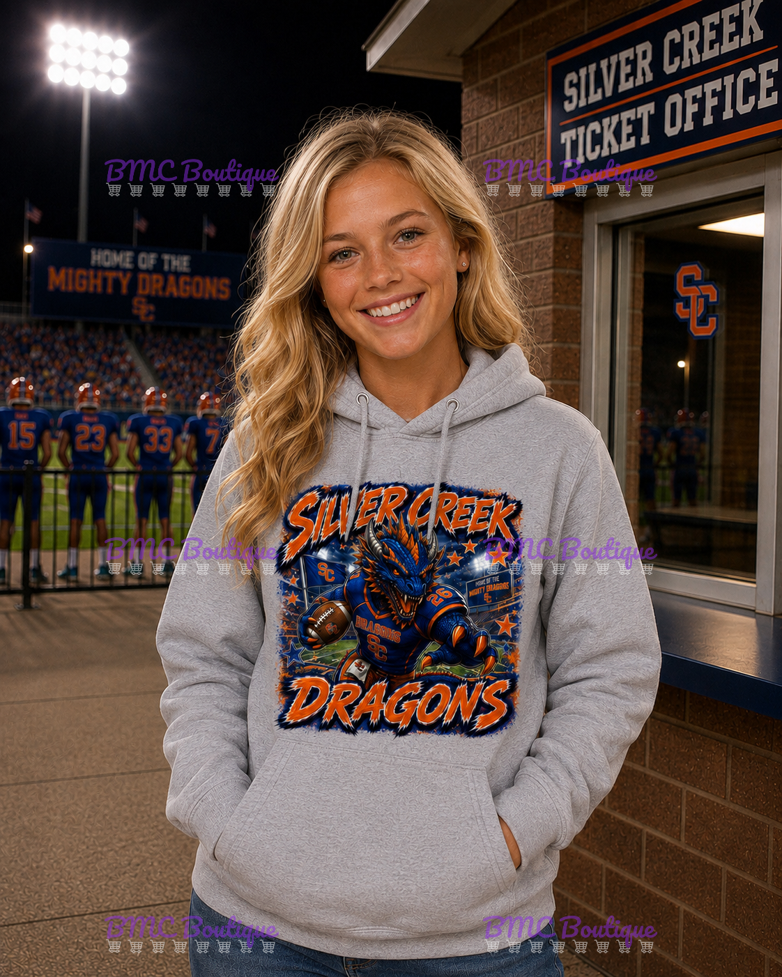 Dragon Graffiti Football Adult or Youth Unisex DTF Tshirt or Hoodie