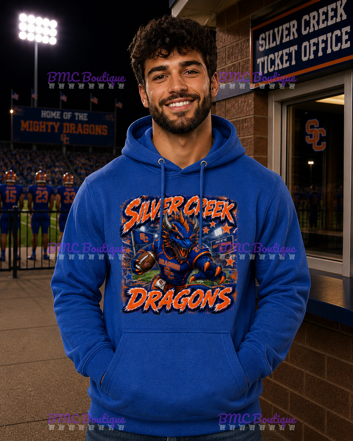 Dragon Graffiti Football Adult or Youth Unisex DTF Tshirt or Hoodie
