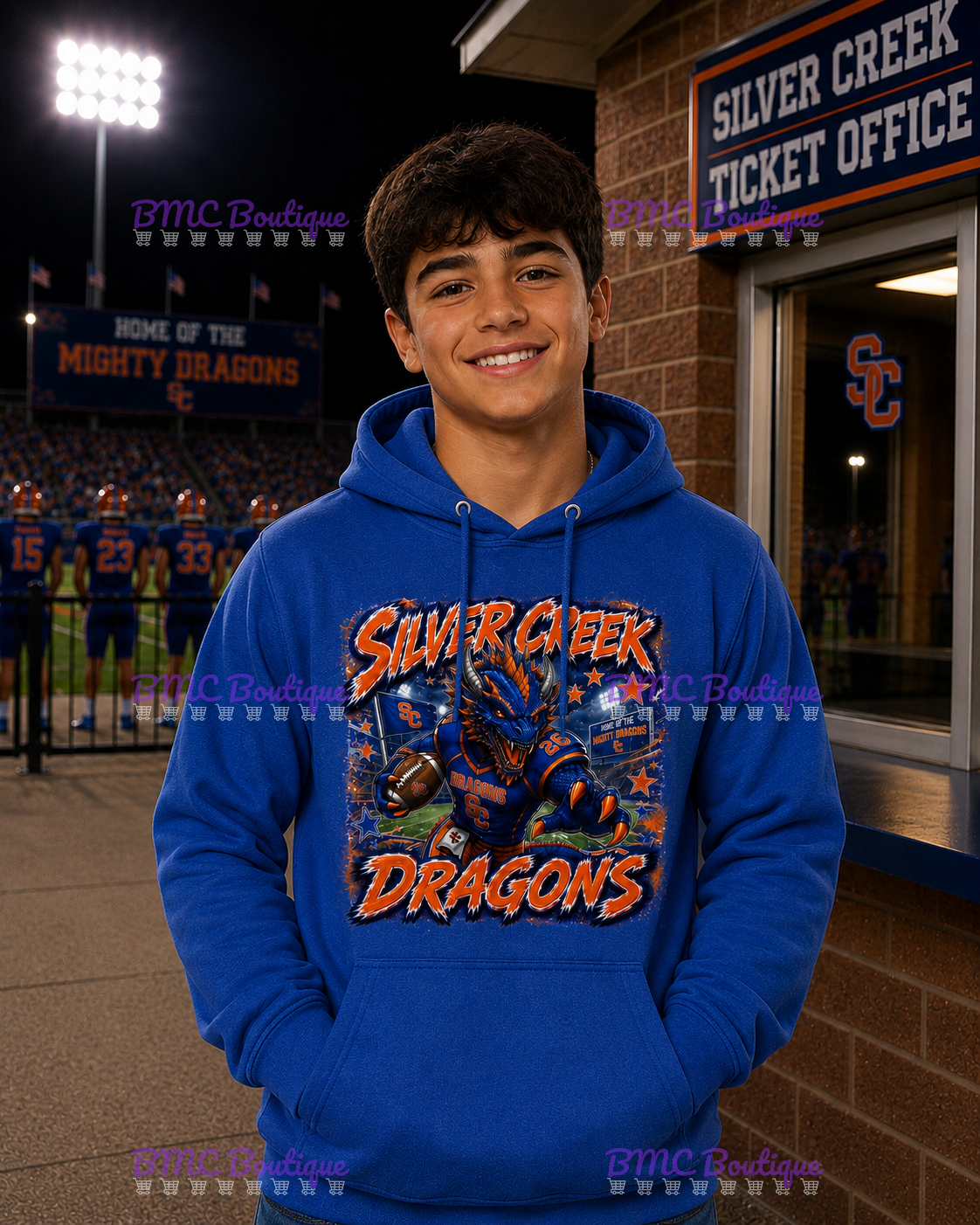 Dragon Graffiti Football Adult or Youth Unisex DTF Tshirt or Hoodie