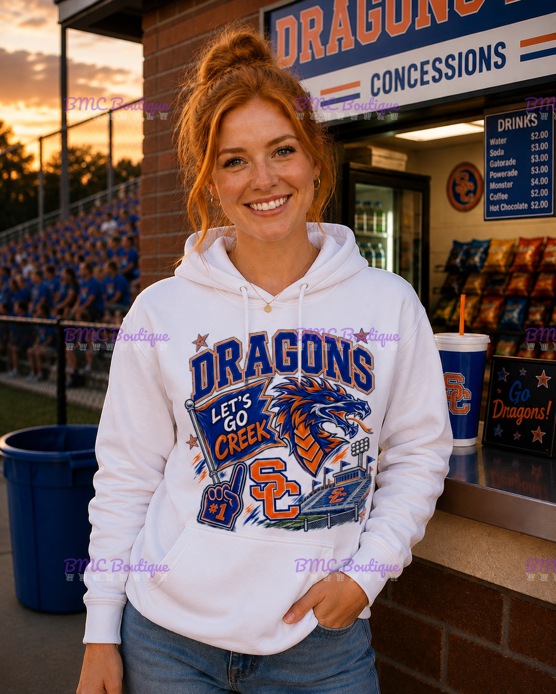 Let's Go Creek Game Day Football Adult or Youth Unisex DTF Tshirt or Hoodie