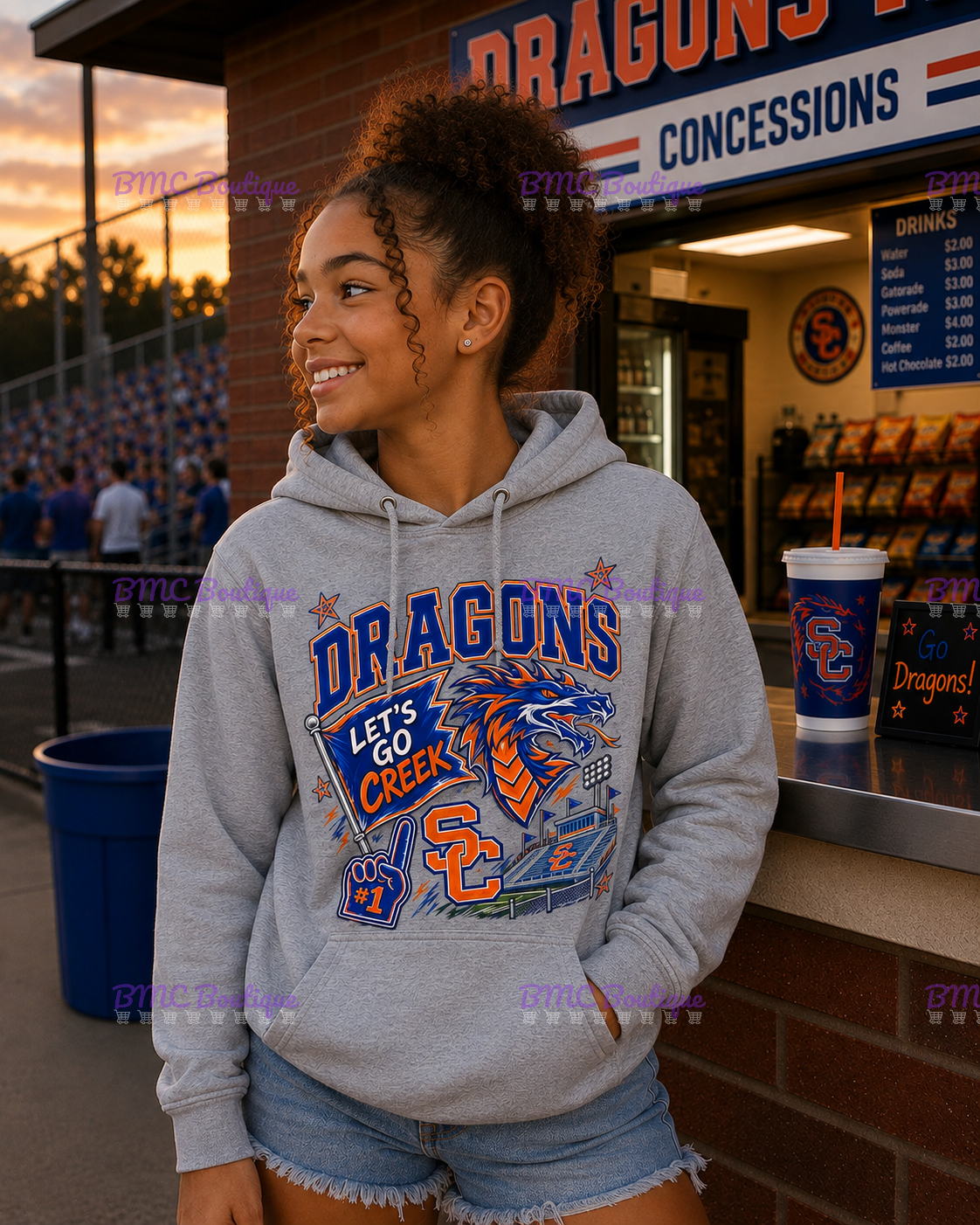 Let's Go Creek Game Day Football Adult or Youth Unisex DTF Tshirt or Hoodie