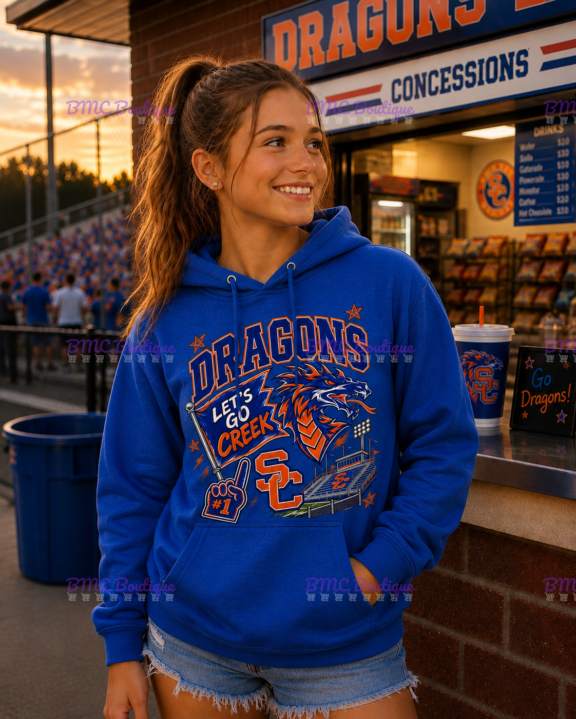 Let's Go Creek Game Day Football Adult or Youth Unisex DTF Tshirt or Hoodie