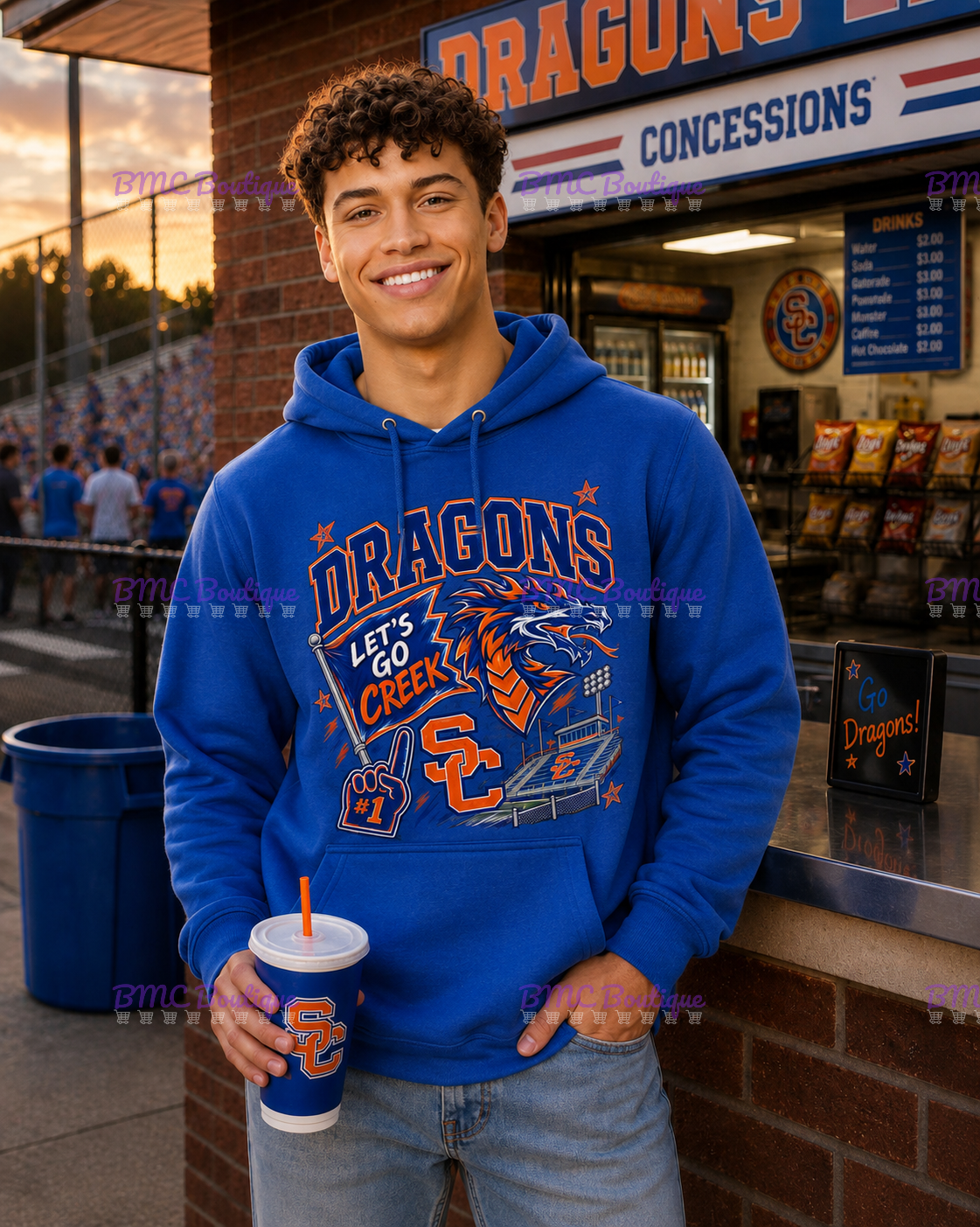 Let's Go Creek Game Day Football Adult or Youth Unisex DTF Tshirt or Hoodie