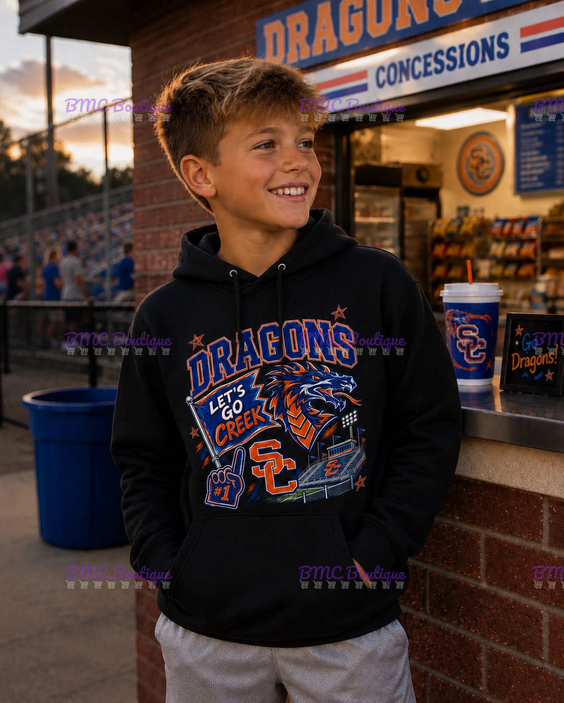 Let's Go Creek Game Day Football Adult or Youth Unisex DTF Tshirt or Hoodie