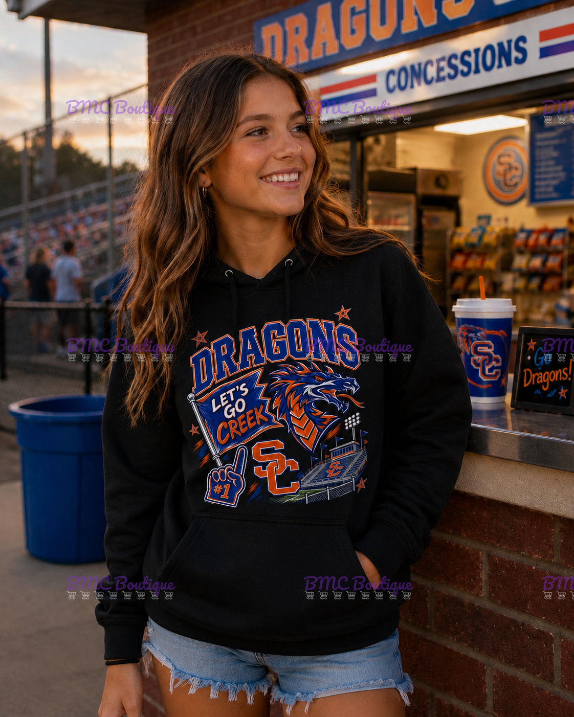 Let's Go Creek Game Day Football Adult or Youth Unisex DTF Tshirt or Hoodie