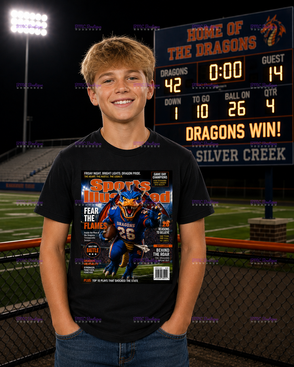 Dragons Football SI Magazine Cover Adult or Youth Unisex DTF Tshirt or Hoodie