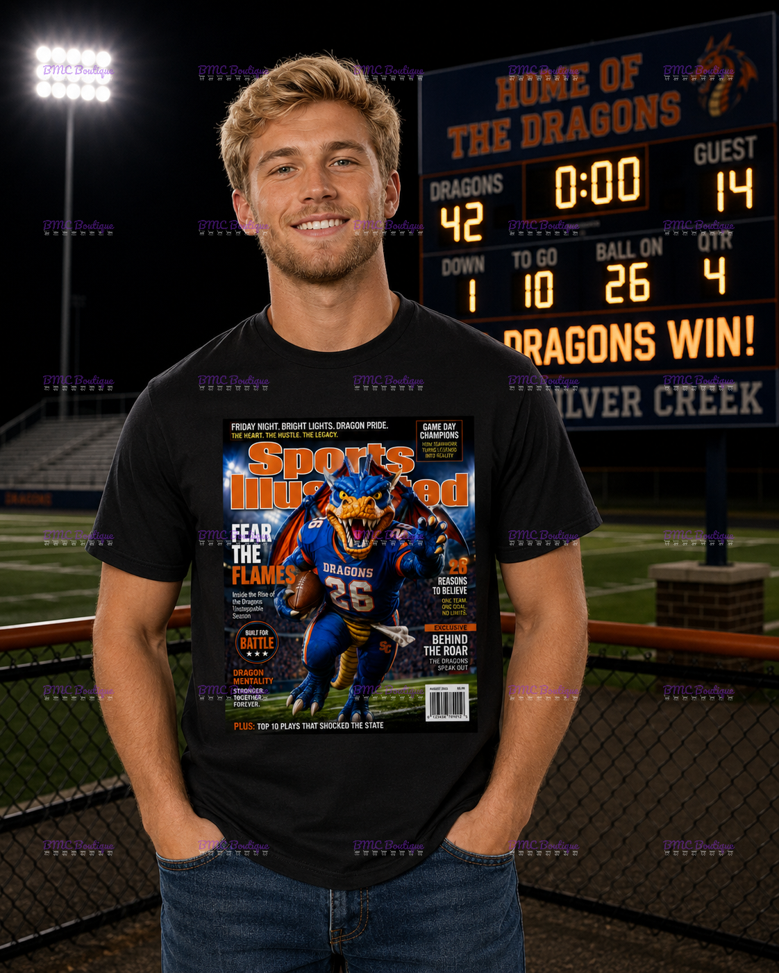 Dragons Football SI Magazine Cover Adult or Youth Unisex DTF Tshirt or Hoodie