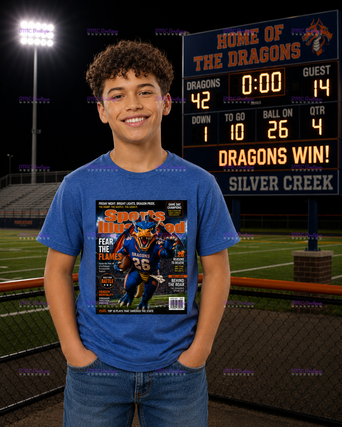 Dragons Football SI Magazine Cover Adult or Youth Unisex DTF Tshirt or Hoodie