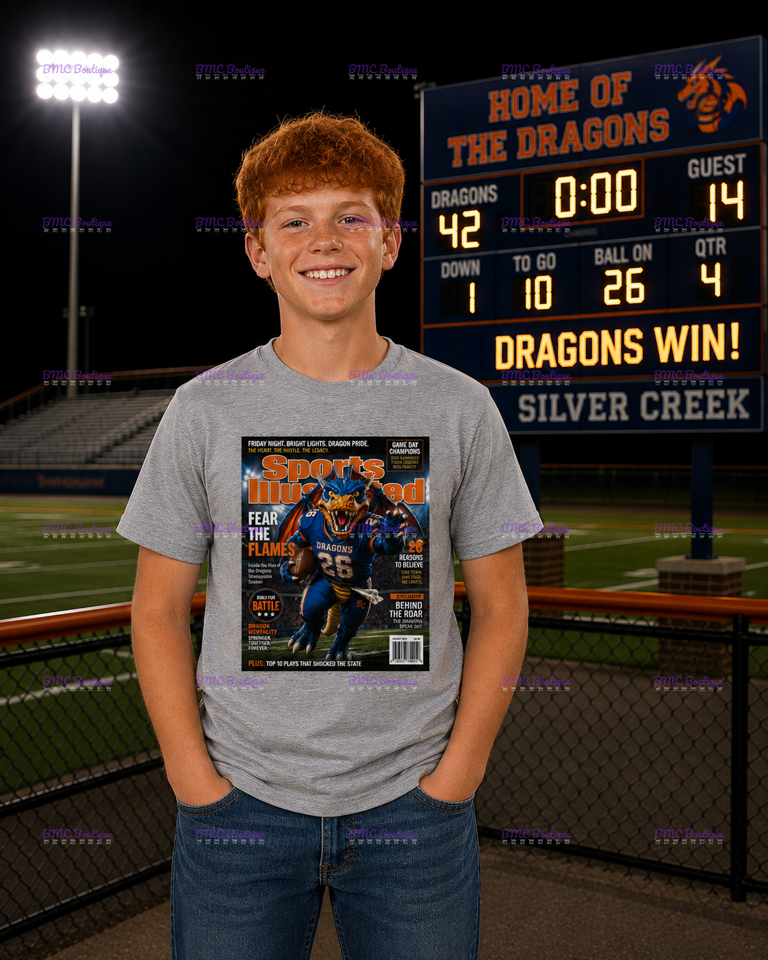 Dragons Football SI Magazine Cover Adult or Youth Unisex DTF Tshirt or Hoodie