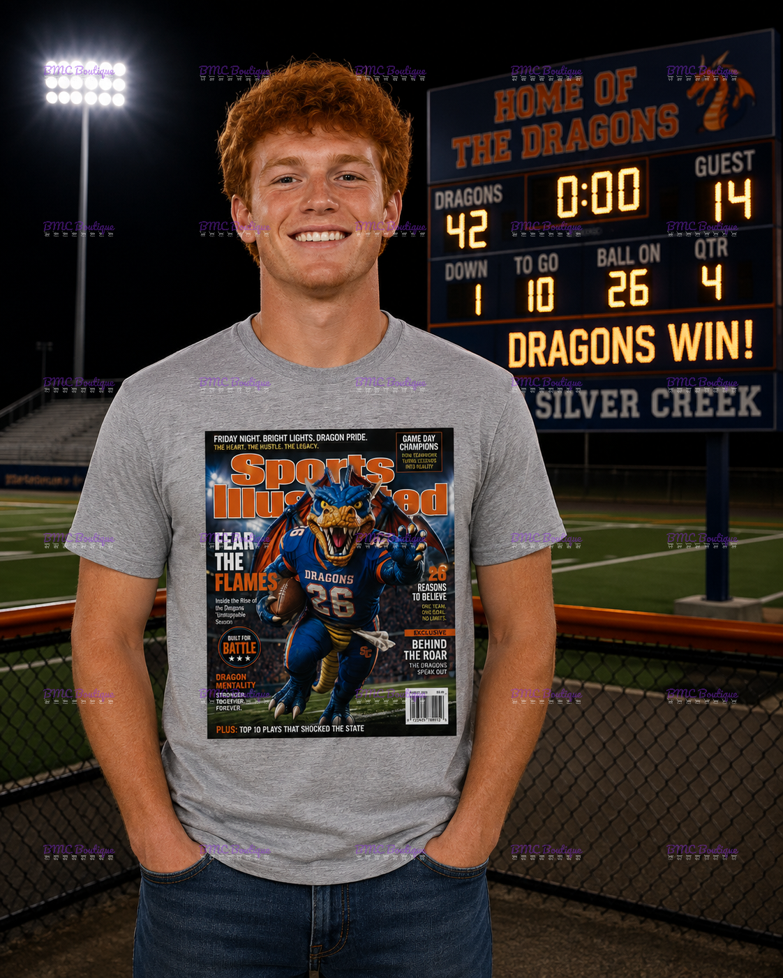 Dragons Football SI Magazine Cover Adult or Youth Unisex DTF Tshirt or Hoodie