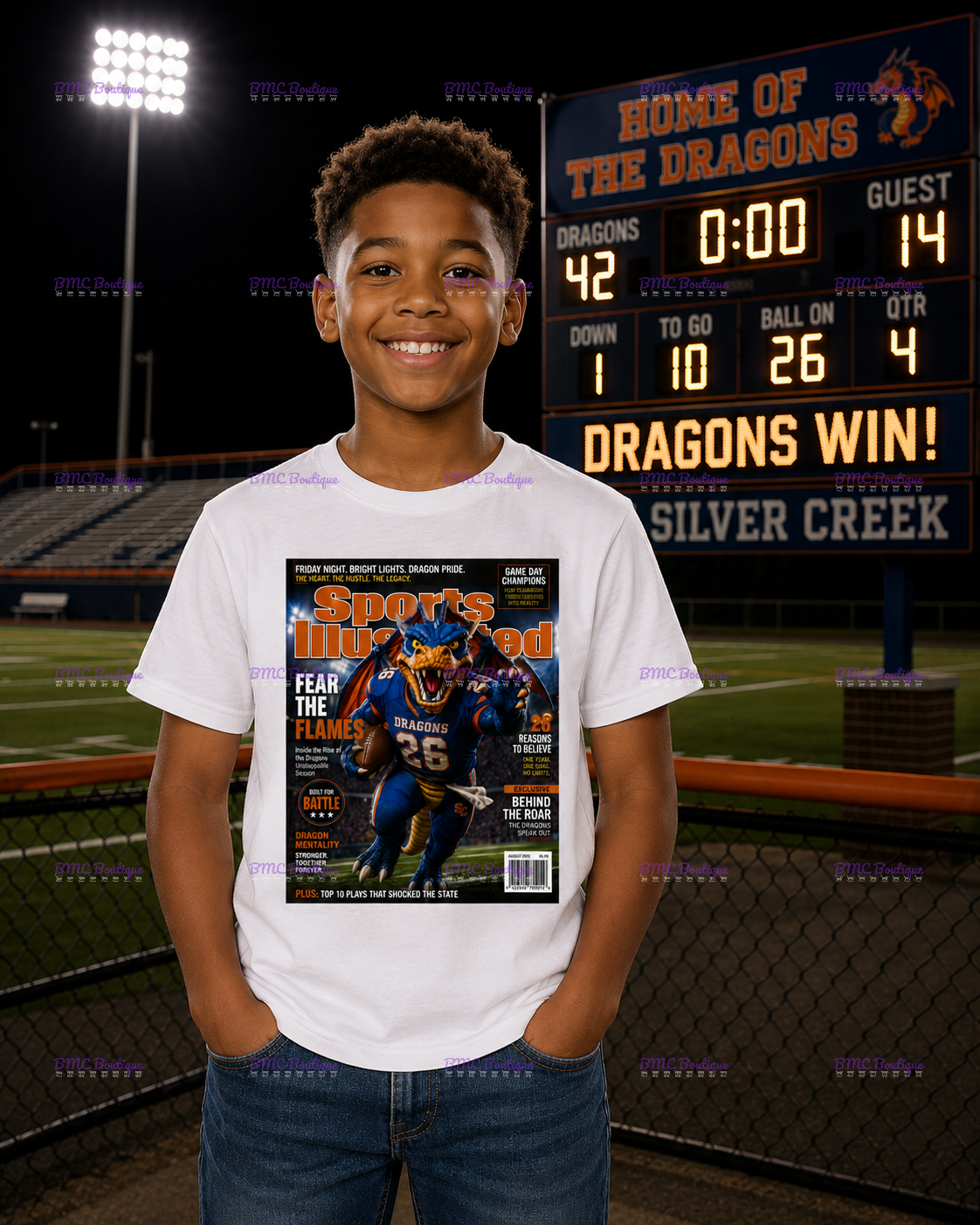 Dragons Football SI Magazine Cover Adult or Youth Unisex DTF Tshirt or Hoodie