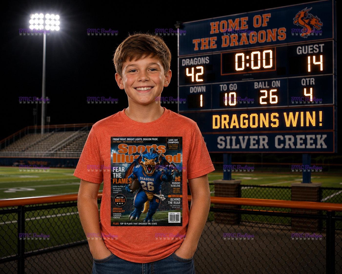 Dragons Football SI Magazine Cover Adult or Youth Unisex DTF Tshirt or Hoodie