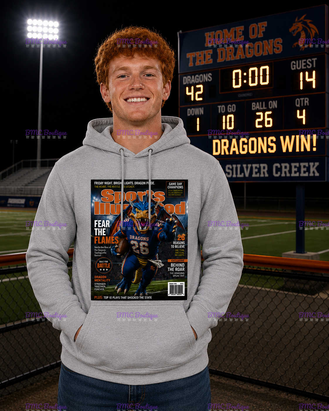 Dragons Football SI Magazine Cover Adult or Youth Unisex DTF Tshirt or Hoodie