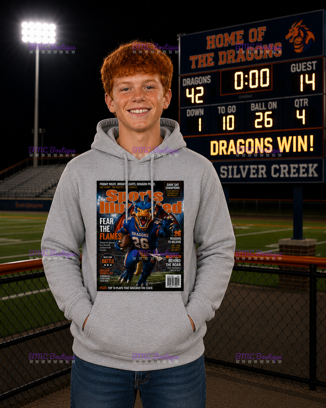 Dragons Football SI Magazine Cover Adult or Youth Unisex DTF Tshirt or Hoodie