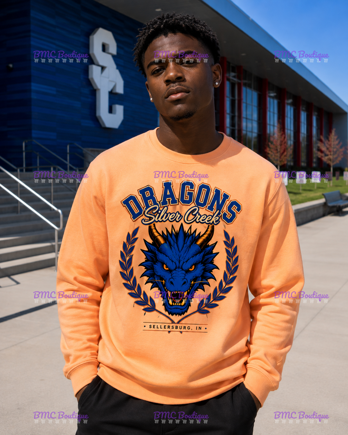 Silver Creek Dragons~Sellersburg, IN Adult or Youth Unisex DTF Shirt, Hoodie, CrewNeck